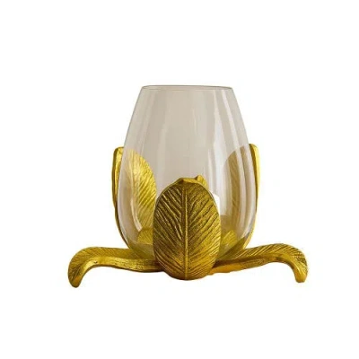 Raiz Studio Flora Glow Candle Holder In Gold