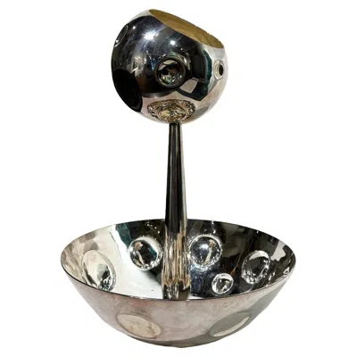 Pre-owned Raju Peddada Polished Silver Vessel/bowl, Sculptural Object By  - "lacuna" In Black