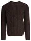 Rakkì Cable-knit Long-sleeves Sweater In Brown