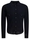 Rakkì Wear Man Shirt Navy Size 44 Mako Cotton In Navy Blue