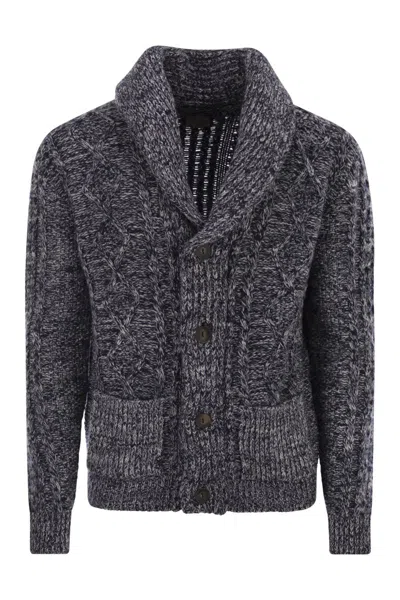 Rakkì Rakki Aran - Cardigan With Shawl Neckline In Gray