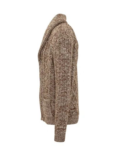 Rakkì Rakki Aran Knit Cardigan In Terra Naturale