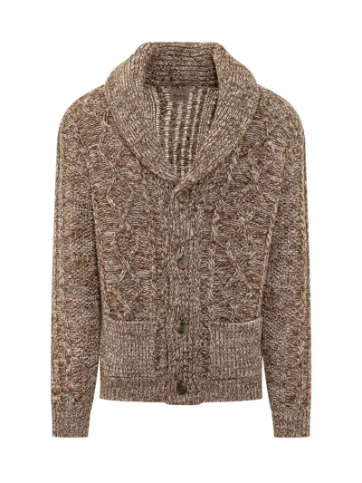 Rakkì Rakki Aran Knit Cardigan In Terra Naturale
