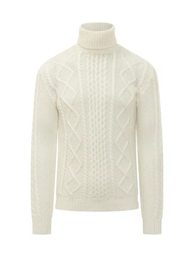 Rakkì Rakki Aran Turtleneck Knit Sweater In Metallic