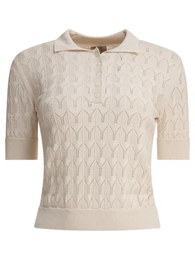 Rakki' Beige Short-sleeved Polo Shirt In White