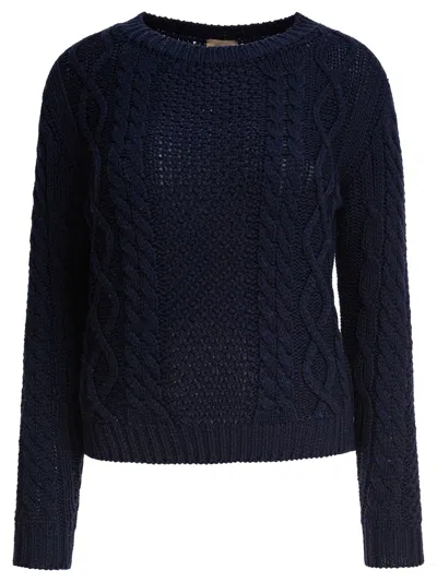 Rakkì Rakki Blue Merino Wool Knitwear In Black