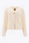 Rakkì Buttoned Wool Cardigan In White