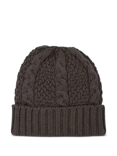 Rakkì Cable-knit Beanie In Brown