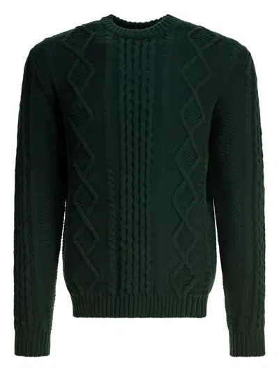 Rakkì Cable-knit Crew-neck Sweater In Green