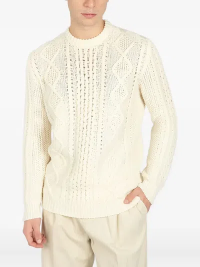 Rakkì Cable-knit Diamond-pattern Sweater In Neutral