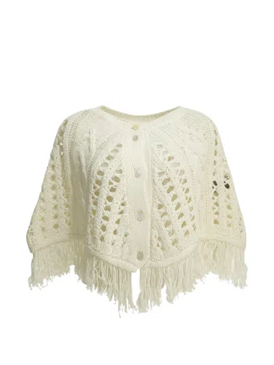 Rakkì Perforated Cotton Cape Jackets And Coats White