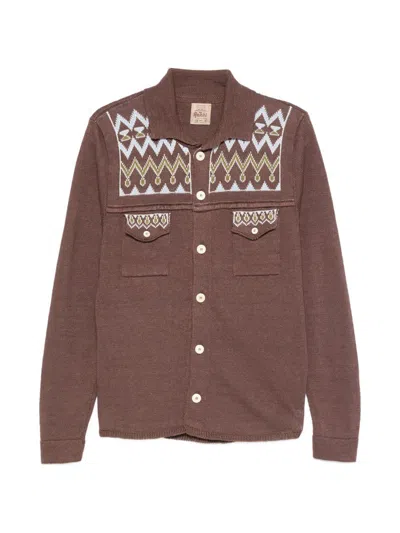 Rakkì Cardigan Marrone Ricamato Coleman Rakki In Brown