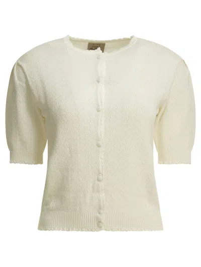 Rakkì Rakki "chevron" Cardigan In Neutral