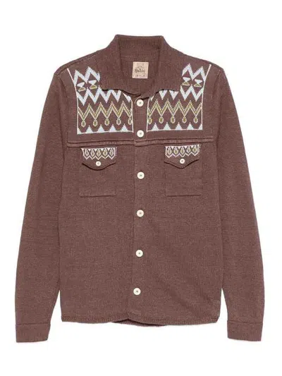 Rakkì Cardigan Marrone Ricamato Coleman Rakki In Brown