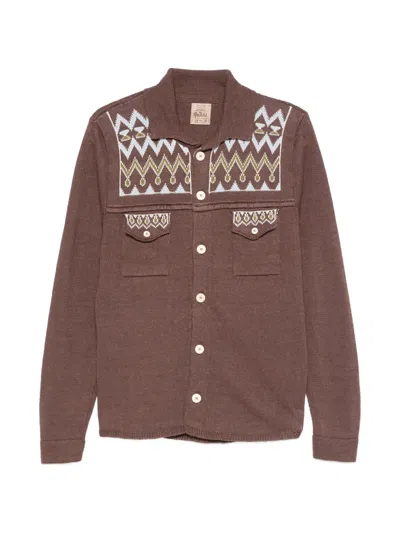 Rakkì Coleman Embroidered Cardigan In Brown