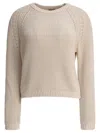 Rakki' Cotton Knit Sweater With Cropped Silhouette In Neutral