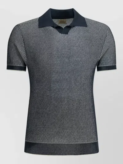 Rakkì Cotton Polo Jumper In Blue