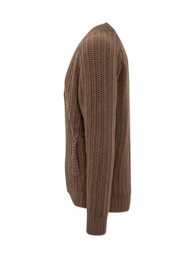 Rakkì Rakki Cozy Knitted Cardigan In Tabacco Fr