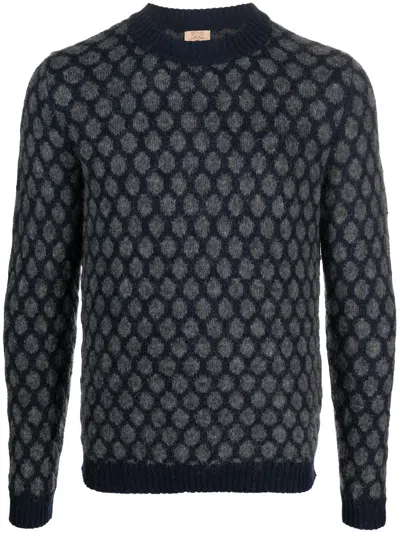 Rakkì Crew-neck Knitted Jumper In Blue