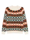 Rakkì Crew Neck Sweater With Geometric Pattern Rakki In Multi