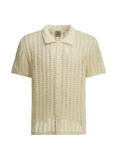 Rakkì Crochet-knit Short-sleeve Shirt In Neutral