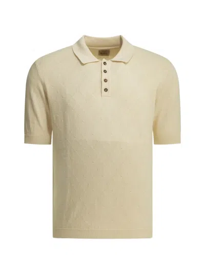 Rakkì Diamond-patterned Knit Polo Shirt In Neutral