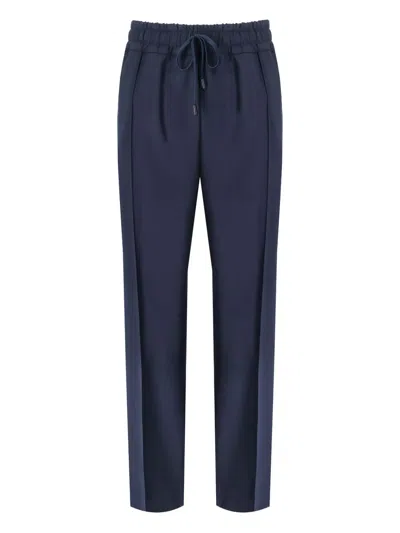 Rakkì Elastic-waist Cotton Trousers In Blue