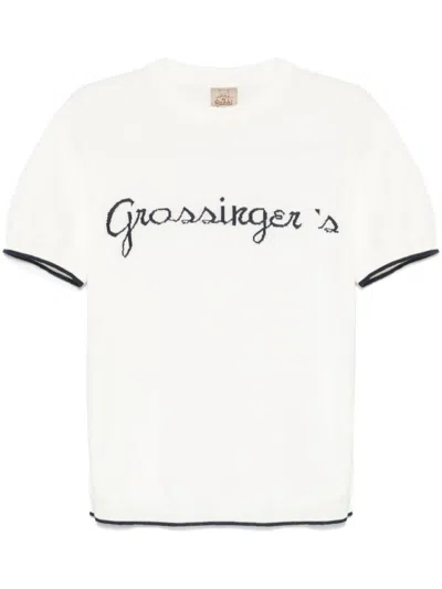 Rakki' Embroidered Cotton Crew Neck T-shirt In White