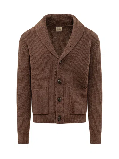 Rakkì Rakki English Rib Knit Cardigan In Cioccolato