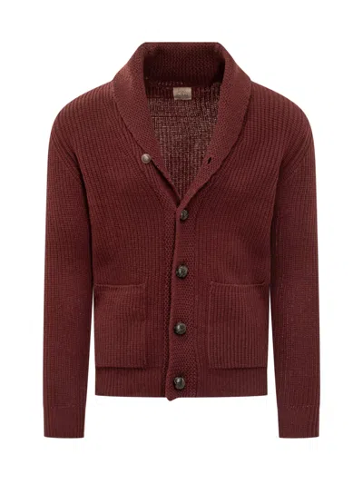 Rakkì Rakki English Stitch Cardigan In Prugna