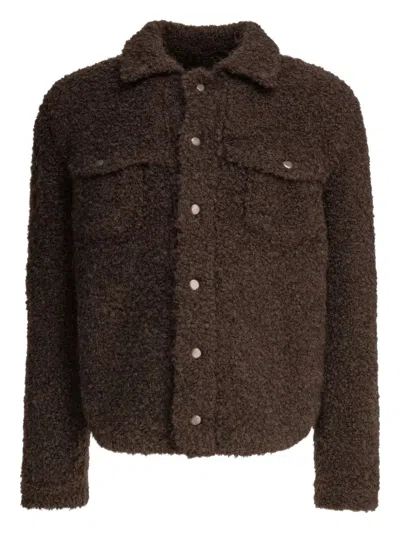 Rakkì Fleece Button Jacket In Brown