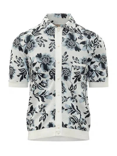Rakkì Rakki Floral Patterned Polo Shirt With Artistic Print In Multi