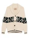 Rakki' Geometric Pattern Knit Jacket With Shawl Collar In Multi