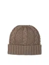 Rakkì Rakki Beige Merino Wool Hat In Brown
