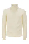 Rakkì Honeycomb Stitch Turtleneck - White
