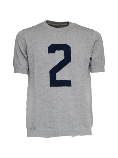 Rakkì Intarsia Slim T-shirt In Gray