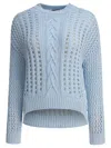 Rakki' Intricately Textured Light Blue Knit Sweater In Blue