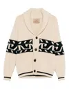 Rakkì Shawl-collar Patterned Cardigan In White