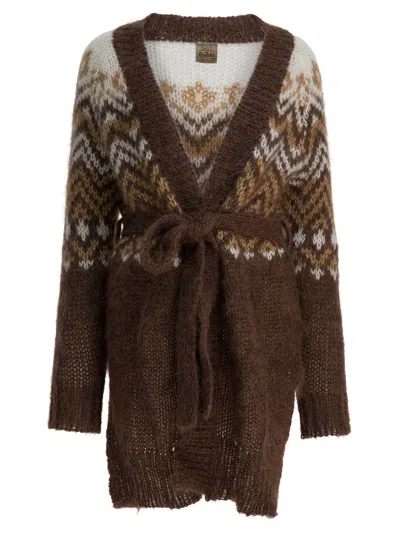 Rakkì "jane" Cardigan In Brown
