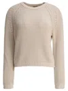 Rakkì Cotton-knit Raglan-sleeve Sweater In Beige