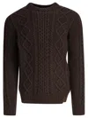 Rakkì Cable-knit Long-sleeves Sweater In Brown