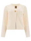 Rakkì Elegant Merino Wool Cardigan In Neutral