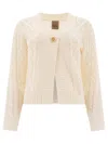 Rakkì Buttoned Wool Cardigan In White