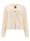 Rakkì Buttoned Wool Cardigan In White