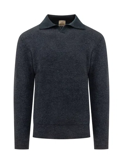 Rakkì Rakki Long Sleeve Polo Shirt In Blue