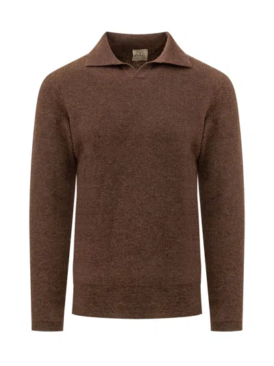 Rakkì Rakki Long Sleeve Polo Shirt In Brown