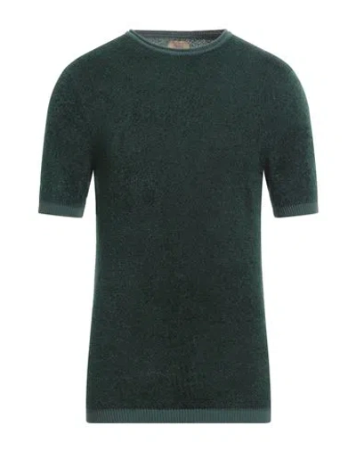 Rakkì Man Sweater Dark Green Size 42 Viscose, Polyamide, Cotton