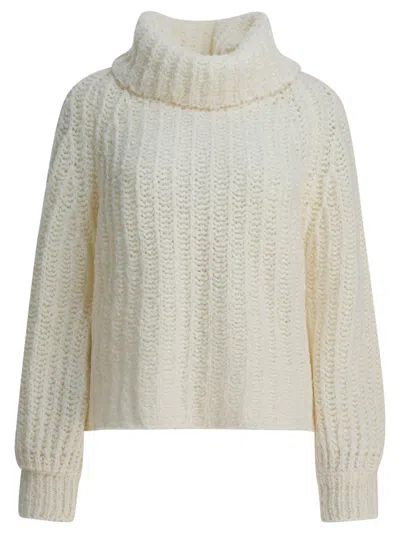 Rakkì "myra" Turtleneck Sweater In White