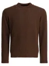 Rakkì Notre Dame Textured Knitted Sweater In Brown