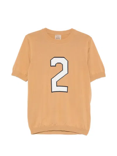 Rakkì Number-patch Knitted T-shirt In Neutral